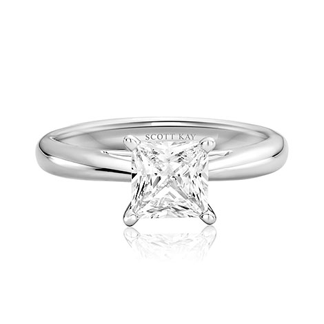 Scott Kay | Style# M1600QR310 Description: 14k White Gold Solitaire ...