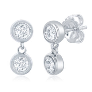 Bezel Set Diamond Earrings
