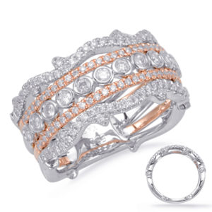 Two-Tone Round Diamond Fashion Ring