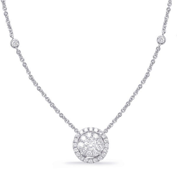 Classic Diamond Halo Necklace - Jensen Jewelers