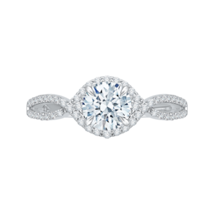 Classic Interwoven Halo Engagement Ring