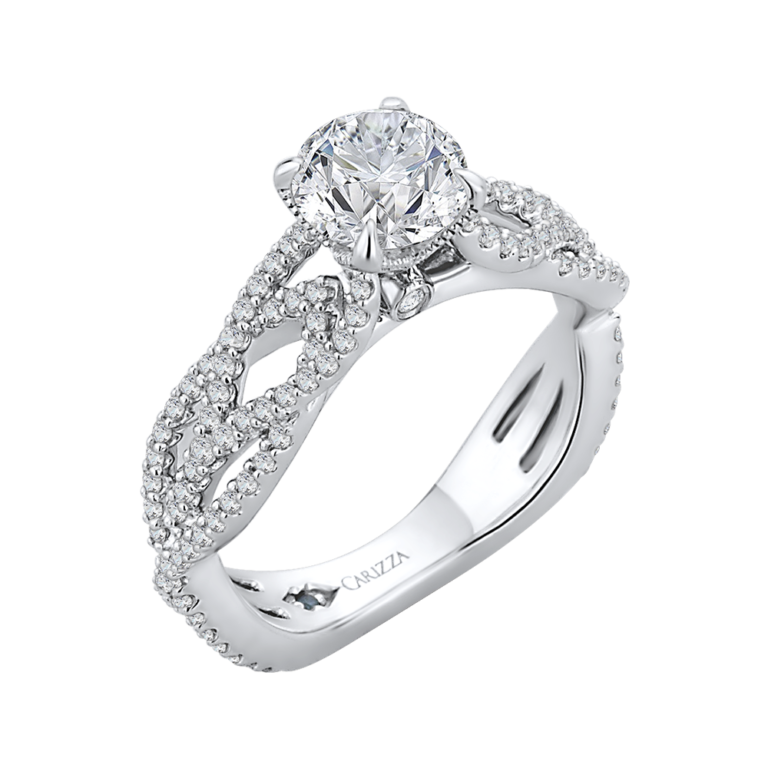 Diamond Split-Shank Interwoven Engagement Ring