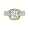 Two-Tone Vintage Halo Engagement Ring - Image 5