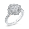 Vintage Floral Accent Engagement Ring - Image 4