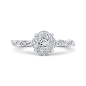 Vintage Floral Solitaire Engagement Ring