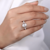 White Gold Oval Diamond Engagement Ring - Image 2