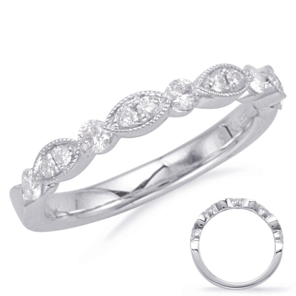 13 Stones White Gold Matching Band