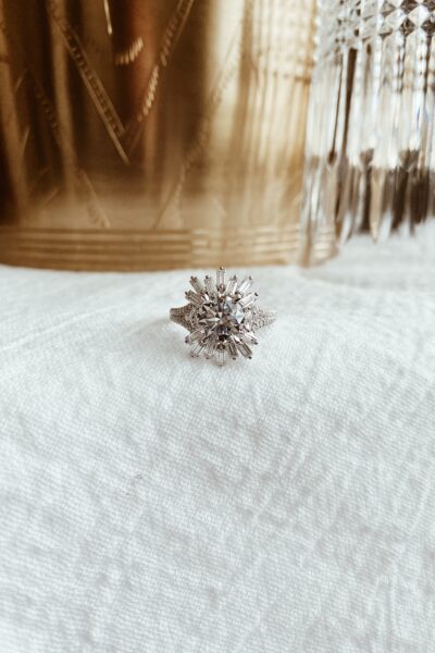 statement halo engagement rings