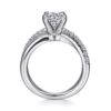 14K White Gold Round Twisted Diamond Engagement Ring - Image 2