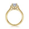 14K Yellow Gold Oval Halo Diamond Engagement Ring - Image 2