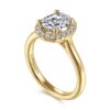 14K Yellow Gold Oval Halo Diamond Engagement Ring - Image 3