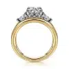 14K Yellow-White Gold Round Three Stone Diamond Engagement Ring - Image 2