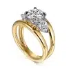 14K Yellow-White Gold Round Three Stone Diamond Engagement Ring - Image 3