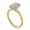 14K Yellow Gold Oval Solitaire Diamond Engagement Ring - Image 2