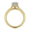 14K Yellow Gold Oval Solitaire Diamond Engagement Ring - Image 3