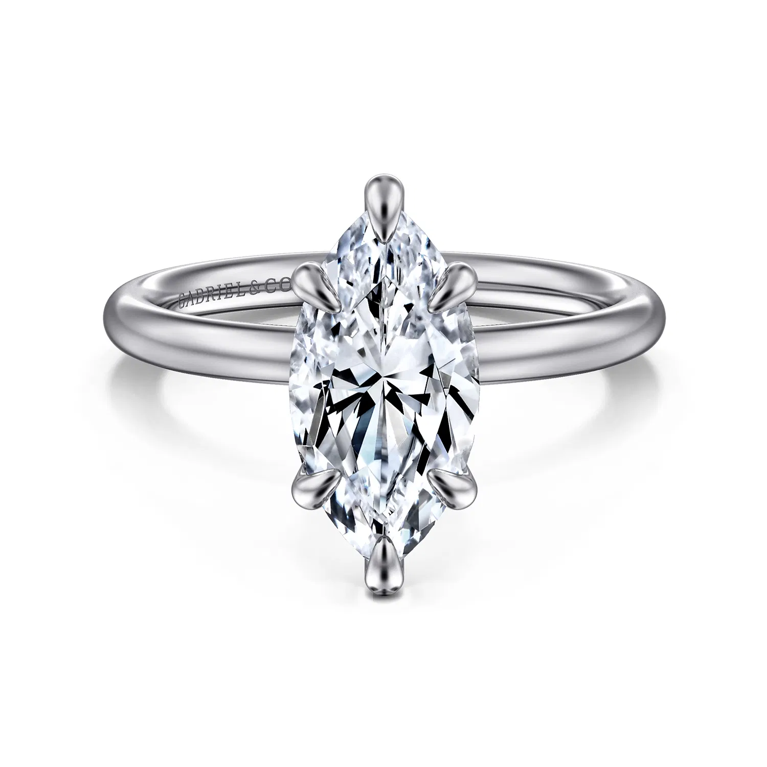 Classic White Gold Marquise Diamond Solitaire Engagement Ring