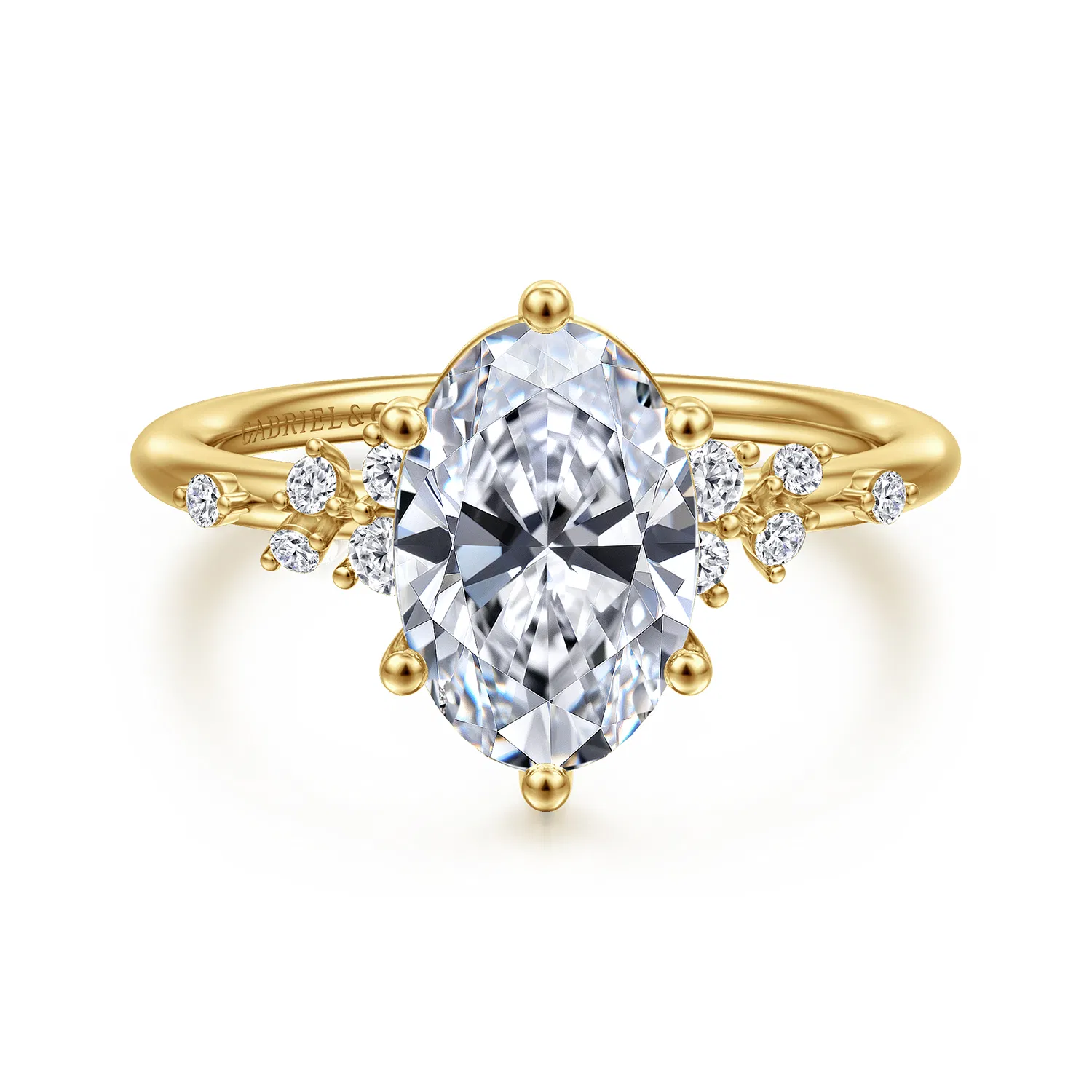 Yellow Gold Oval Diamond Engagement Ring